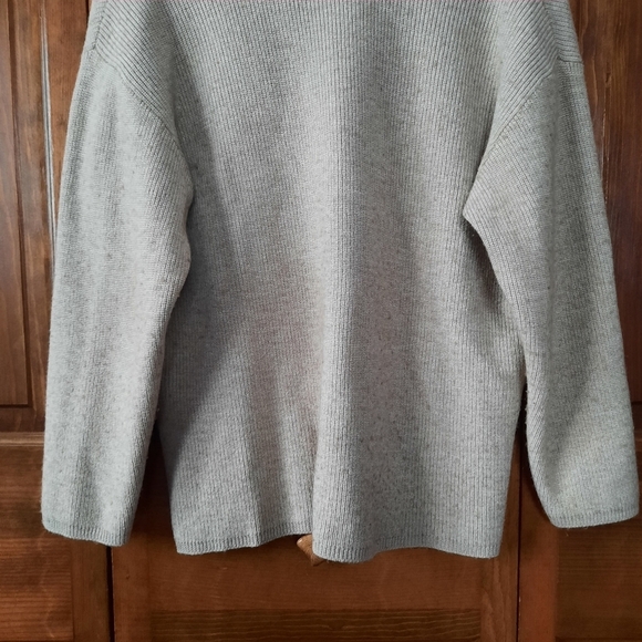 Liz Claiborne Collection wool cashmere blend tan ribbed knit cardigan sweater M - Picture 10 of 11